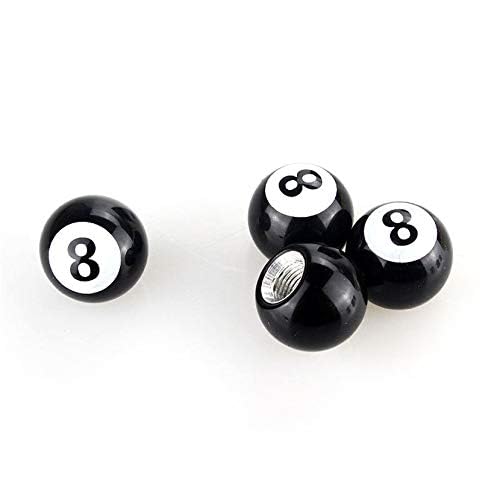 Topxome 4pcs/Set Car Wheel Tire Valve Caps Car Moto Bicycle Tyre Air Caps Black 8 Ball Leakproof Air Tire Valve Stem Caps - Image 2